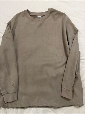 Zara Oversized Long Sleeve Shirt - Taupe Beige